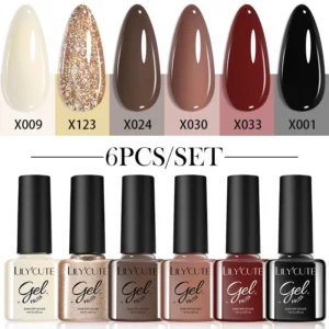 Nail Kits: 6Pcs Autumn Gel Nail Polish Set