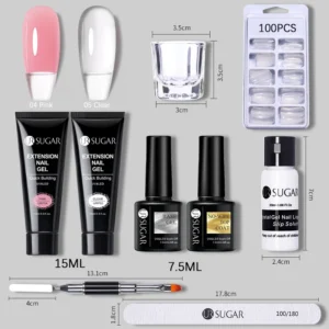 Nail Kits Extension Gel 15ml Base Top UV LED
