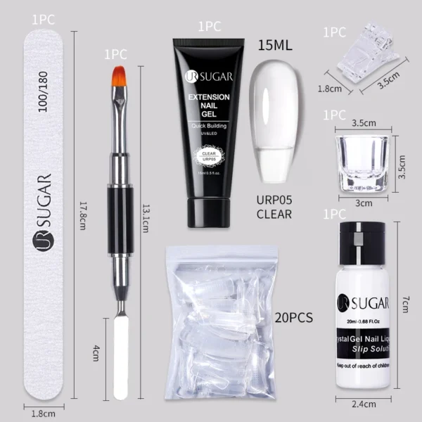 Nail Kits Extension Gel 15ml Base Top UV LED - Image 3