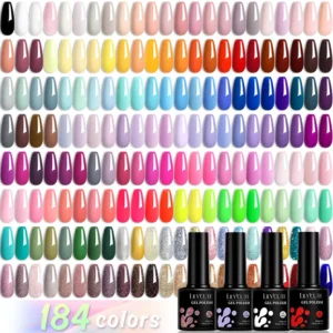 Nail Kits 184 Colors Gel Polish with Matte Top Coat