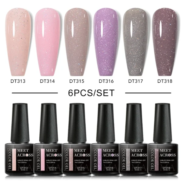 Glitter Nail Kits: Red Silver Gel Polish UV Set - Image 3