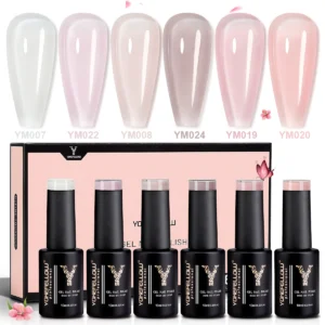 Nail Kits: 6PCS Jelly Nude Pink Gel Polish Set