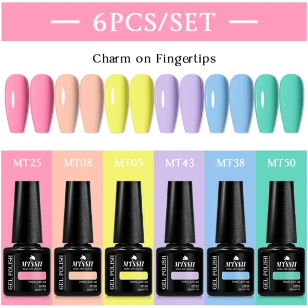 Nail Kits: Mtssii 6Pcs Nude Color Gel Polish Set - Image 2