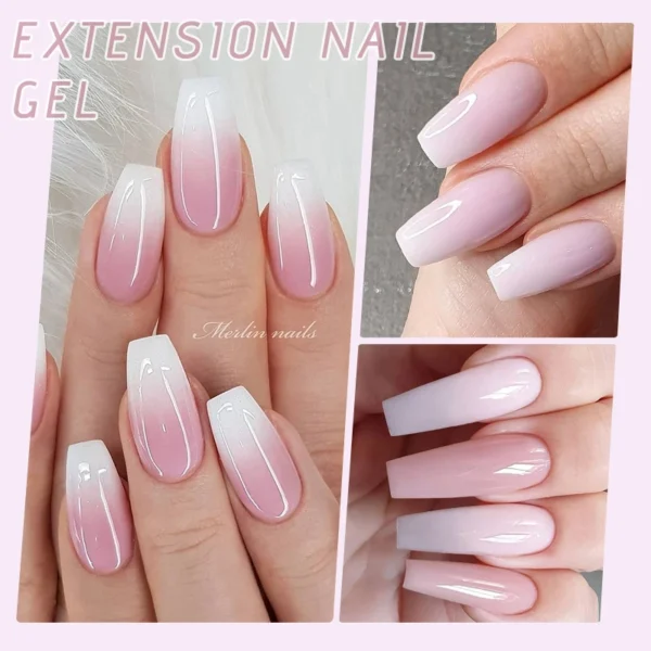 Nail Kits Acrylic UV Gel Extension with Nude Glitter - Image 6