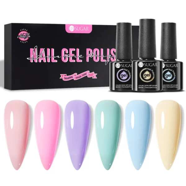 Nail Kits UR SUGAR Gel Polish Set - 6pcs Jelly Colors - Image 6
