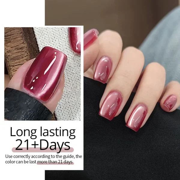 Nail Kits: Gel Magnetic Misty Rose Red với Glitter - Image 3