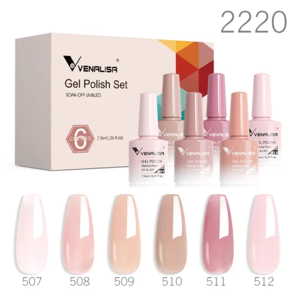 Nail Kits Jelly Pink Gel Polish Set - HEMA Free