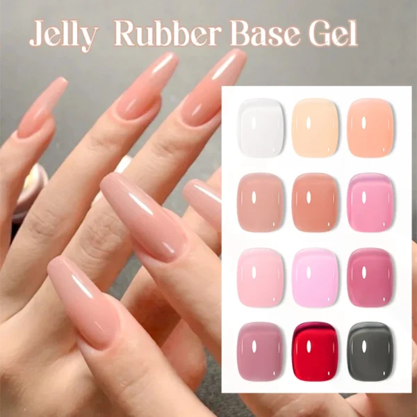 Nail Kits: 7ml Translucent Jelly Rubber Base Gel - Image 2