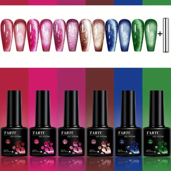 Nail Kits: 6pcs Cat Eye Gel Polish Set