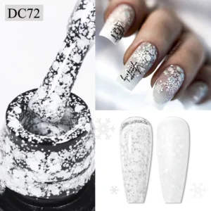 Nail Kits: 7ml Snowflake Gel Polish Milky White Pink