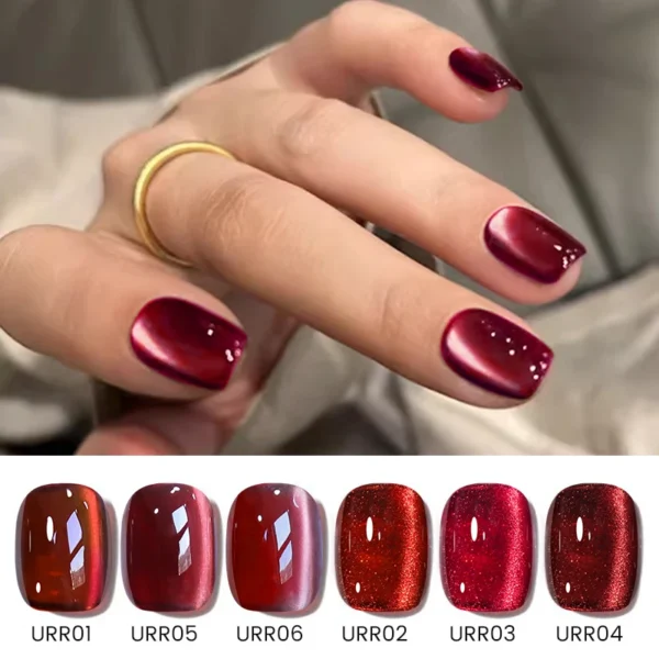 Nail Kits Magnetic Red Brown Gel Polish - Image 5