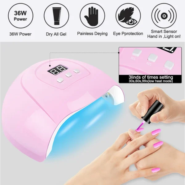 Nail Kits with UV Lamp, Drill, Gel Polish, Base & Top - Image 2