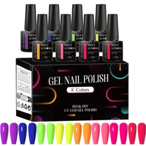 Nail Kits Fluorescent Gel 8Pcs Glitter Varnish
