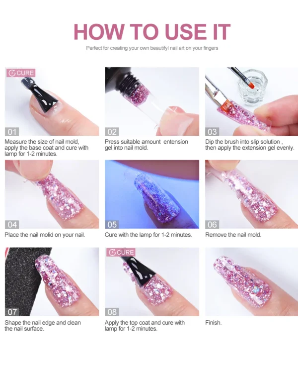 Nail Kits Poly Gel Set - Acrylic Extension DIY Novice - Image 6