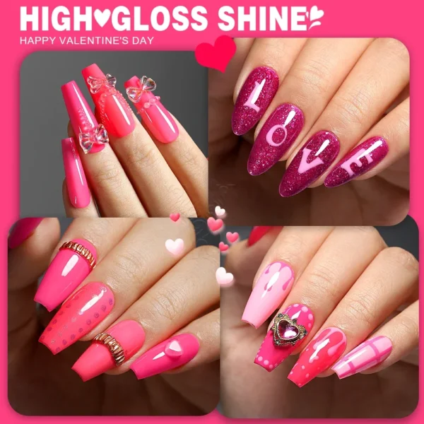 Nail Kits Gel Polish - 10ml Rose Pink Semi-Permanent - Image 3