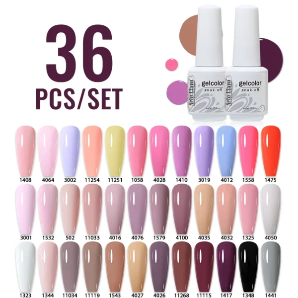 Nail Kits 36 Colors Gel Polish UV LED Soak-Off - Image 3