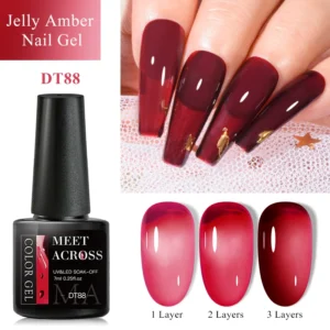 Nail Kits Burgundy Red Jelly Gel Polish For Manicure