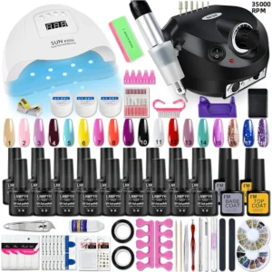 Nail Kits 18 Colors UV Gel with LED Lamp & Drill