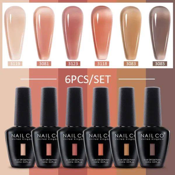 Nail Kits with Ice Transparent Jelly Gel Polish Set - Image 4