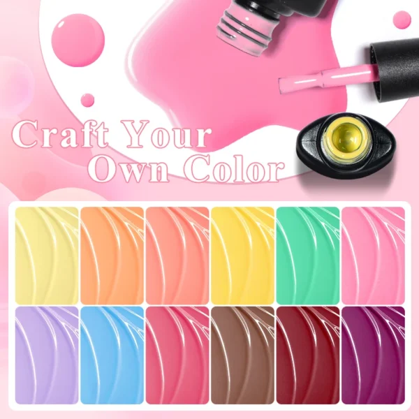 Nail Kits Macaron Gel Polish - 6 Colors Set - Image 3