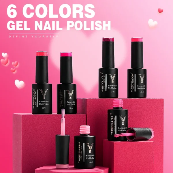 Nail Kits Gel Polish - 10ml Rose Pink Semi-Permanent - Image 2