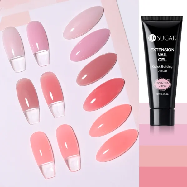 Nail Kits Acrylic UV Gel Extension with Nude Glitter - Image 3
