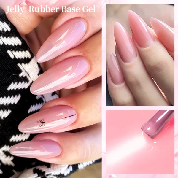 Nail Kits: 7ml Translucent Jelly Rubber Base Gel - Image 5