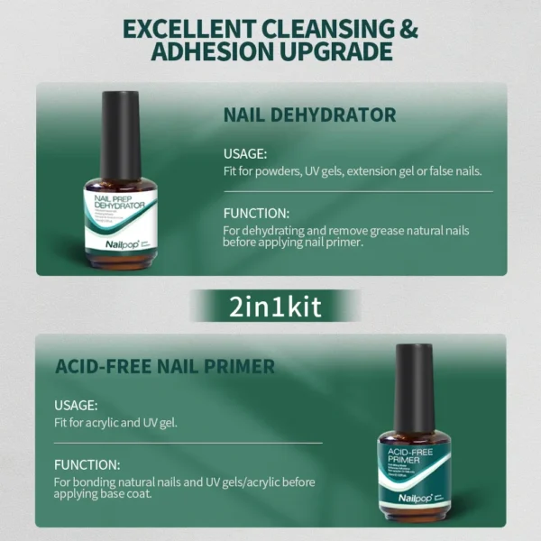 Nail Kits Dehydrator Primer Acid Free Natural Prep - Image 3