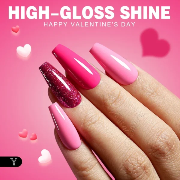 Nail Kits Gel Polish - 10ml Rose Pink Semi-Permanent - Image 4
