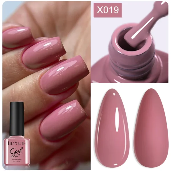 Nail Kits Autumn Winter Gel Polish Rose Red Nude Pink