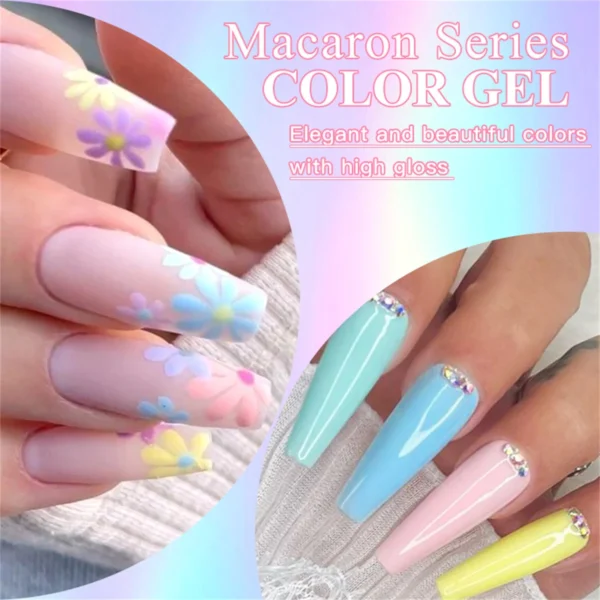 Nail Kits 12pcs Fluorescent Macaron UV Gel Polish Set - Image 5