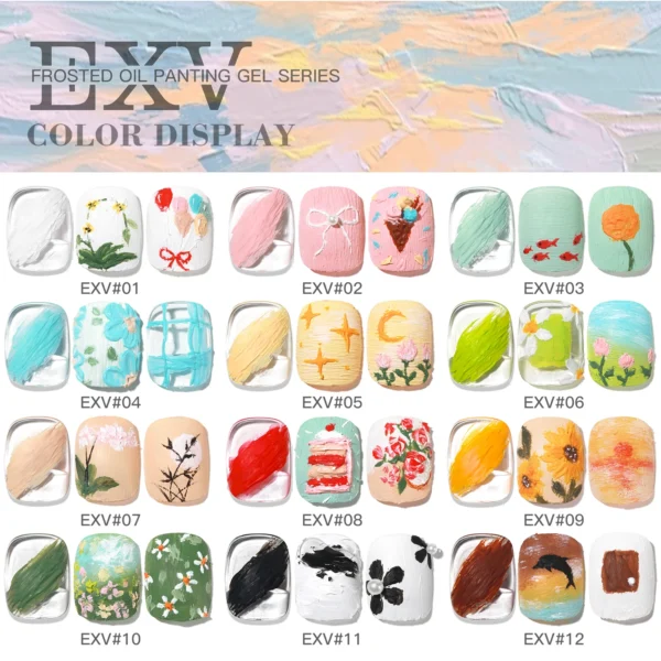 Nail Kits: 12PCS No Wipe Oil Painting Gel Set - Image 4