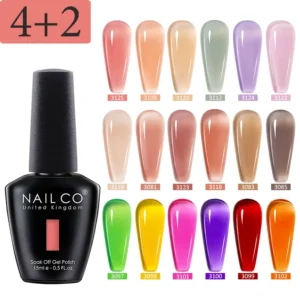 Nail Kits with Ice Transparent Jelly Gel Polish Set
