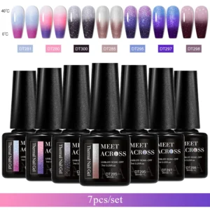 Nail Kits 7pcs Thermal Glitter Gel Polish UV LED
