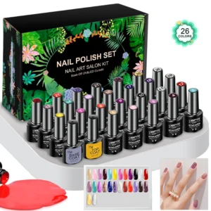 Nail Kits 26 Color UV Gel Set with Base Top Coat