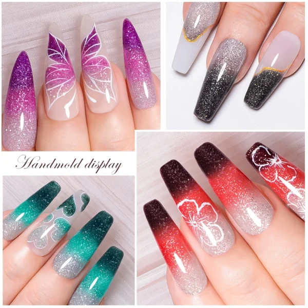 Nail Kits 7pcs Thermal Glitter Gel Polish UV LED - Image 3