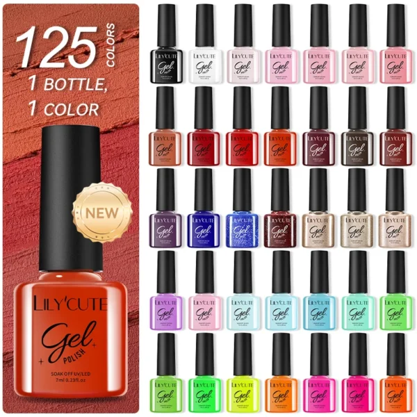 Nail Kits 20pcs Autumn Red Brown Gel Polish Set - Image 6