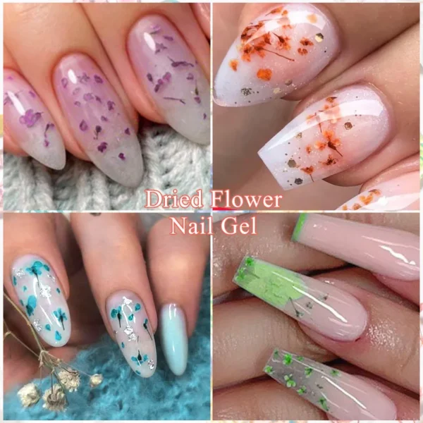 Nail kits 5ml Floral Gel Polish with Dried Flowers - Image 4