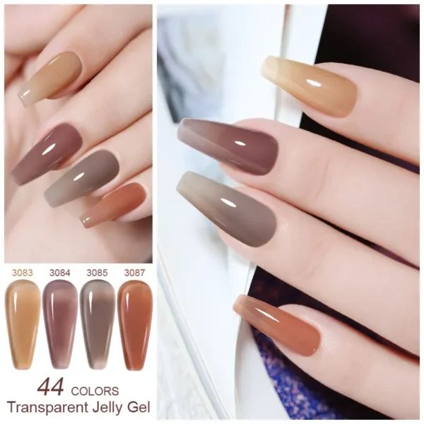 Nail Kits with Ice Transparent Jelly Gel Polish Set - Image 5