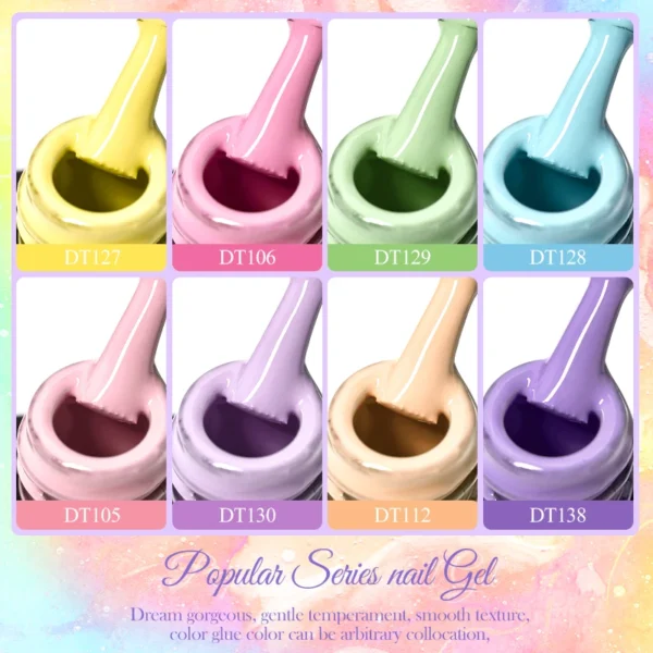 Nail Kits Macaron Gel Polish Glitter UV - Image 4
