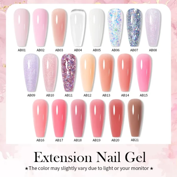 Nail Kits: 30ml Glitter Acrylic Gel Extension Polish - Image 2