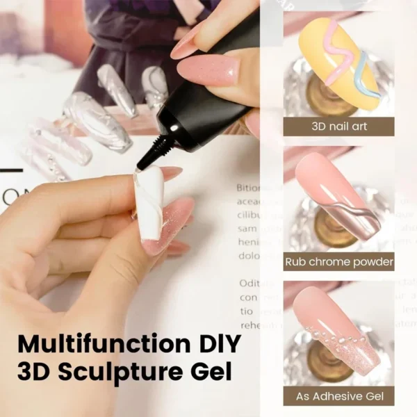 Nail Kits: 15ML Clear 3D Sculpture Gel for Nails - Image 4