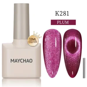 Nail Kits, Plum Cat Eye Gel Polish with Magnetic Effect