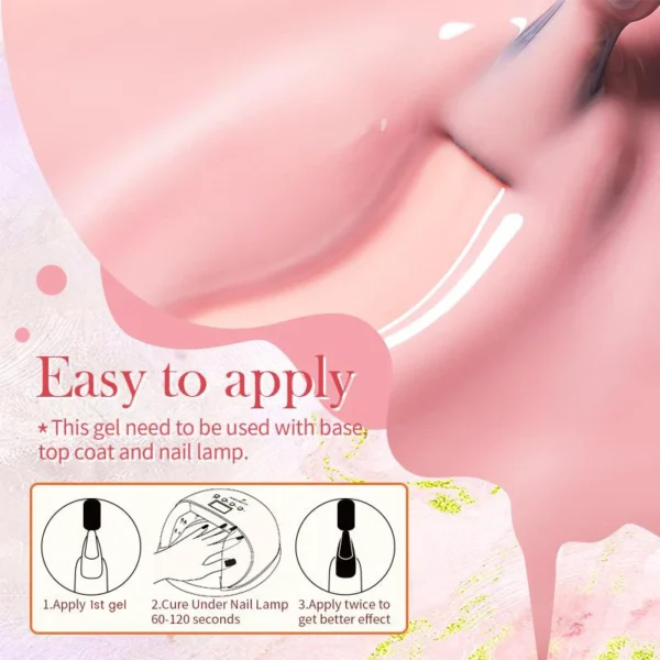 Nail Kits Jelly Nude Gel Polish 15ml, Soak Off UV - Image 6