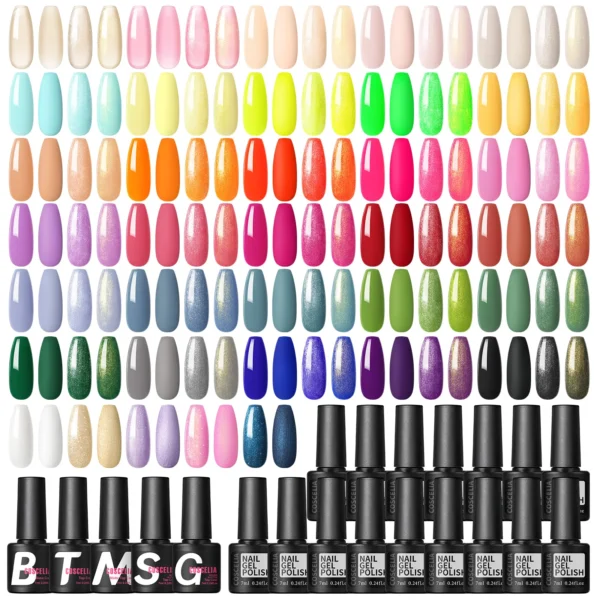 Nail Kits 35 Colors Gel Polish Set With Base Coat - Image 3