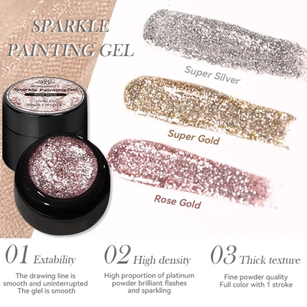 Nail Kits Super Sparkle Glitter Gel Polish 5ml - Image 5