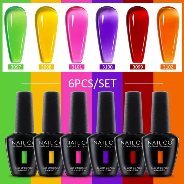 Nail Kits with Ice Transparent Jelly Gel Polish Set - Image 2