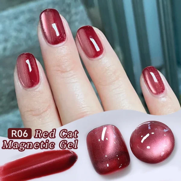 Nail Kits: Gel Magnetic Misty Rose Red với Glitter - Image 4