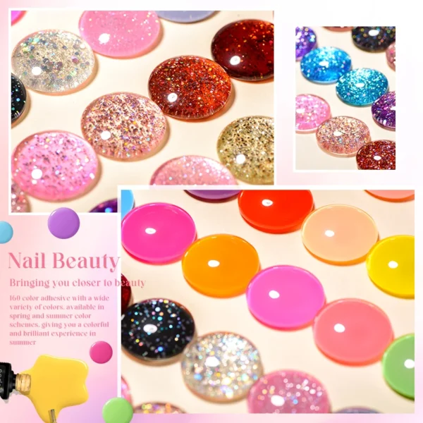 Nail Kits Gel Polish Set Nude Glitter Colors - Image 2