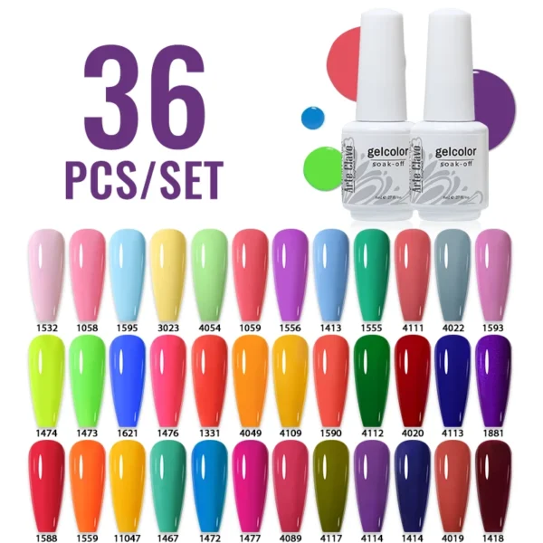 Nail Kits 36 Colors Gel Polish UV LED Soak-Off - Image 2